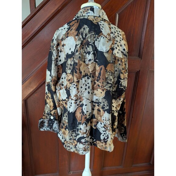 Ruby Rd. Favorites Womens Floral Button-Up Jacket Size 20W Multicolor - Picture 4 of 8
